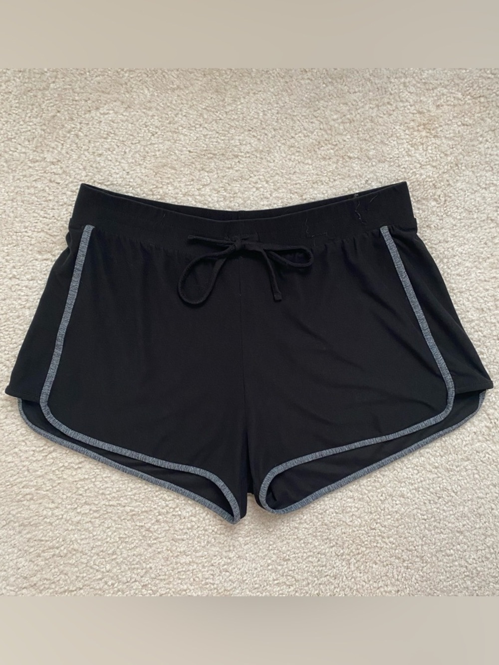 No Boundaries Black Athletic Shorts with Gray Trim